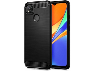 Xiaomi Redmi 9C Carbon Gummi Hülle TPU Case schwarz