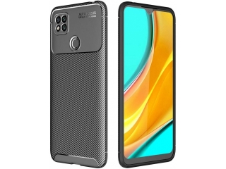 Xiaomi Redmi 9C Carbon Design Hülle TPU Case flexibel schwarz