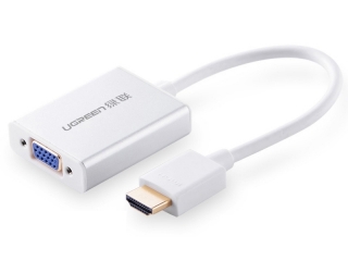 UGREEN HDMI auf VGA Adapter Konverter Kabel mit Audio - weiss