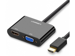 UGREEN HDMI auf HDMI / VGA Adapter mit Audio 3.5mm - schwarz