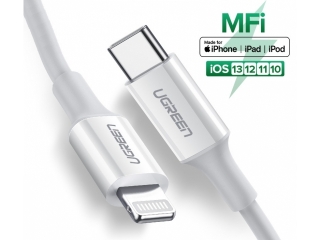 UGREEN Lightning USB-C Kabel PD Fast Charging MFi 1.5 Meter weiss