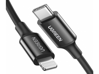 UGREEN Lightning USB-C Kabel PD Fast Charging MFi 1 Meter schwarz