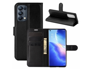 Oppo Find X3 Lite Lederhülle Portemonnaie Karten Etui schwarz