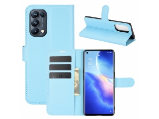 Oppo Find X3 Lite Lederhülle Portemonnaie Karten Etui hellblau