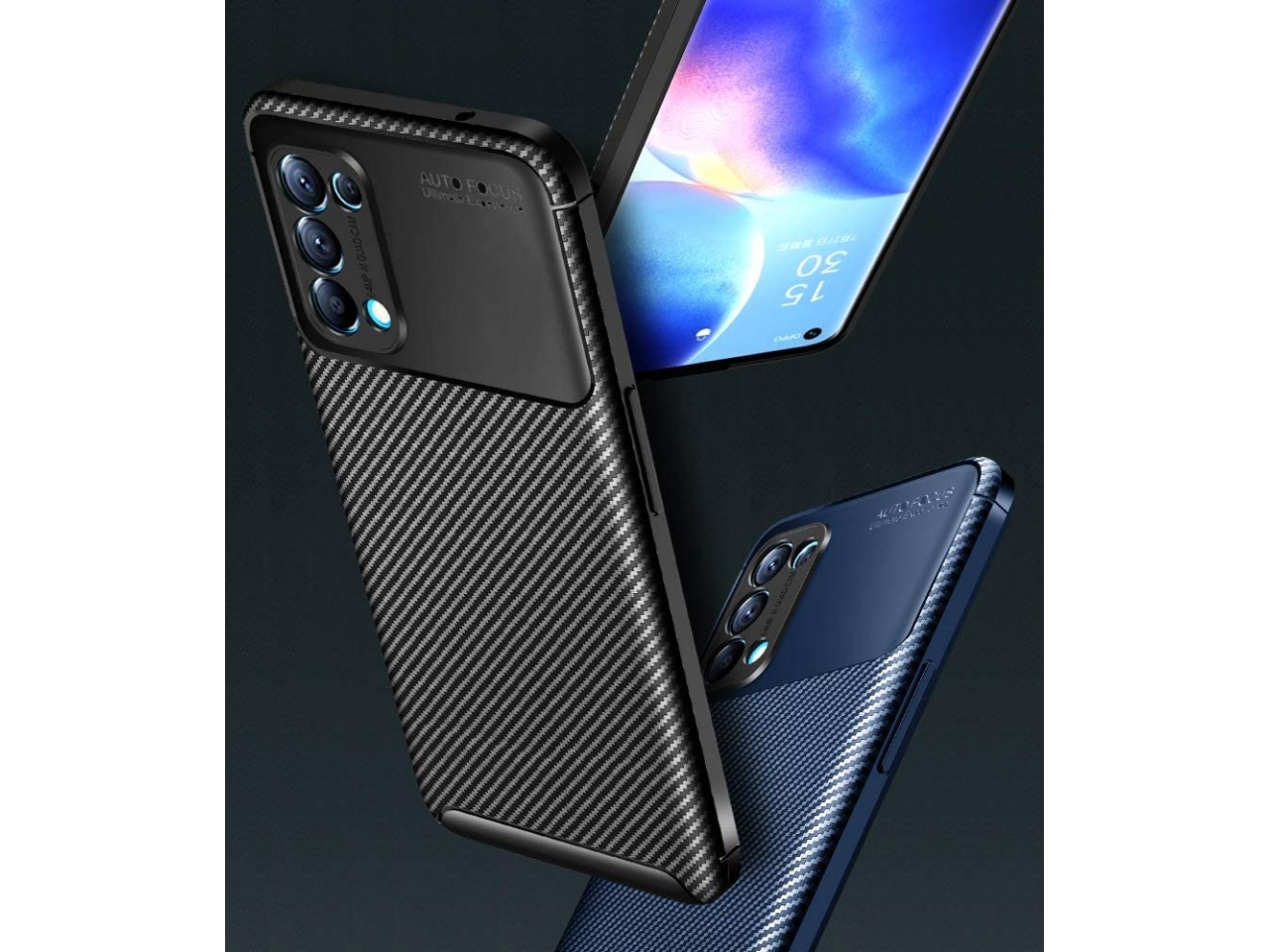 HAOYE Cover Per OPPO Find X3 Lite, Custodia Morbida TPU Con Anello 360° E Supporto Magnetico, Design Galvanico Elegante, Nero - 4