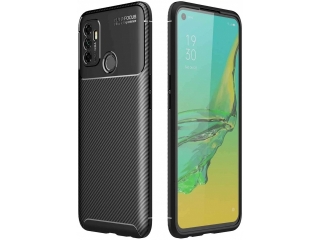 Oppo A53s 4G Carbon Design Hülle TPU Case flexibel schwarz