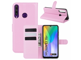 Huawei Y6p Lederhülle Portemonnaie Karten Etui rosa