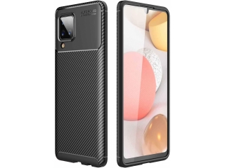 Samsung Galaxy A12 Carbon Design Hülle TPU Case flexibel schwarz