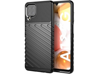 Samsung Galaxy A12 SpaceCase Stripes Impact-Resistant Hülle schwarz