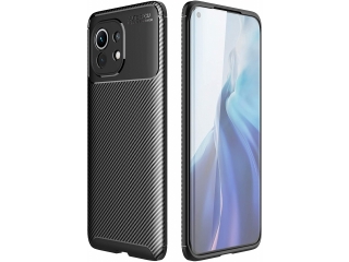 Xiaomi Mi 11 Carbon Design Hülle TPU Case flexibel schwarz