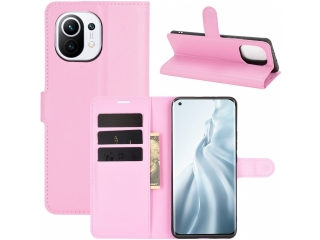 Xiaomi Mi 11 Lederhülle Portemonnaie Karten Etui rosa