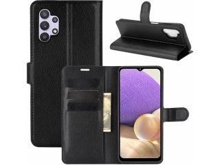 Samsung Galaxy A32 5G Lederhülle Portemonnaie Karten Etui schwarz