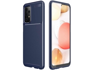 Samsung Galaxy A52 Carbon Design Hülle TPU Case flexibel blau