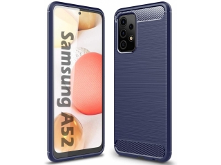 Samsung Galaxy A52 Carbon Gummi Hülle TPU Case blau