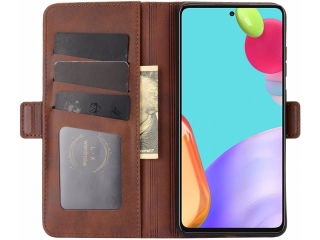 Samsung Galaxy A52 Leder Hülle Karten Ledertasche braun