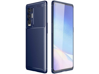 Oppo Find X3 Neo Carbon Design Hülle TPU Case flexibel blau