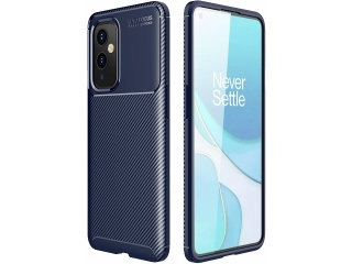 OnePlus 9 Carbon Design Hülle TPU Case flexibel blau