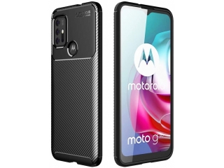 Motorola Moto G10 Carbon Design Hülle TPU Case flexibel schwarz