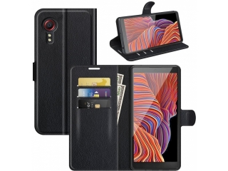 Samsung Galaxy XCover 5 Lederhülle Portemonnaie Karten Etui schwarz