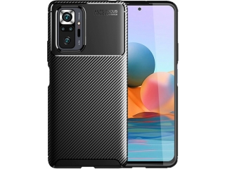 Xiaomi Redmi Note 10 Pro Carbon Design Hülle TPU Case flexibel schwarz