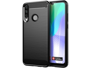 Huawei Y6p Carbon Gummi Hülle TPU Case schwarz