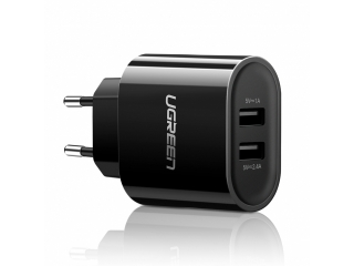 UGREEN Dual USB Ladegerät für alle Smartphones und Handys schwarz