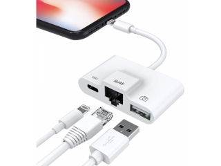 Lightning Ethernet RJ45 Kamera USB Adapter für Apple iPhone iPad