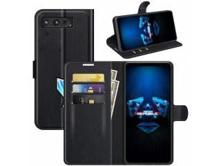 Asus ROG Phone 5 Lederhülle Portemonnaie Karten Etui schwarz