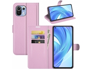 Xiaomi Mi 11 Lite Lederhülle Portemonnaie Karten Etui rosa