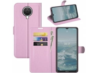 Nokia G10 Lederhülle Portemonnaie Karten Etui rosa