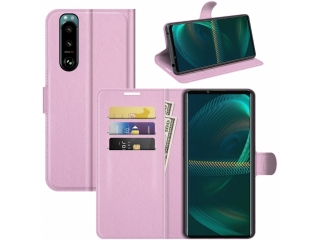 Sony Xperia 5 III Lederhülle Portemonnaie Karten Etui rosa