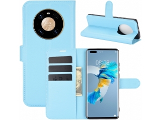 Huawei Mate 40 Pro Lederhülle Portemonnaie Karten Etui hellblau