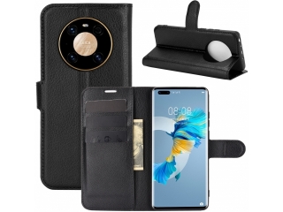 Huawei Mate 40 Pro Lederhülle Portemonnaie Karten Etui schwarz