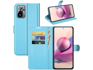 Xiaomi Redmi Note 10 4G Lederhülle Portemonnaie Karten Etui hellblau