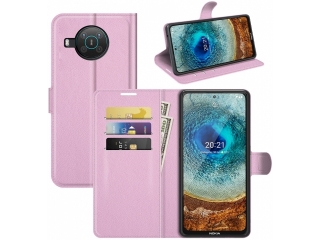 Nokia X20 Lederhülle Portemonnaie Karten Etui rosa