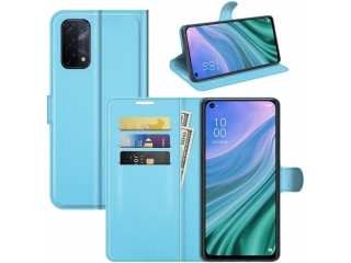 Oppo A54 5G Lederhülle Portemonnaie Karten Etui hellblau