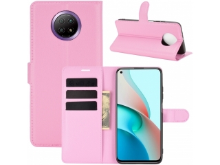 Xiaomi Redmi Note 9T Lederhülle Portemonnaie Karten Etui rosa
