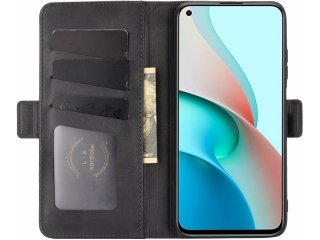 Xiaomi Redmi Note 9T Leder Hülle Karten Ledertasche schwarz