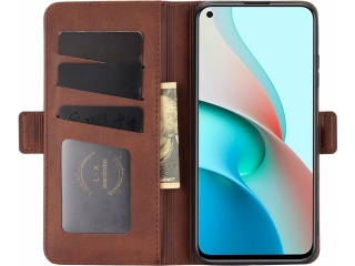 Xiaomi Redmi Note 9T Leder Hülle Karten Ledertasche mokka