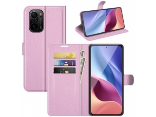 Xiaomi Poco F3 Lederhülle Portemonnaie Karten Etui rosa