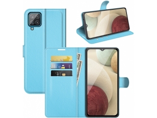 Samsung Galaxy A22 4G Lederhülle Portemonnaie Karten Etui hellblau