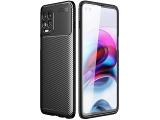 Motorola Moto G100 Carbon Design Hülle TPU Case flexibel schwarz