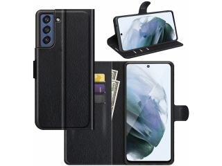 Samsung Galaxy S21 FE Lederhülle Portemonnaie Karten Etui schwarz