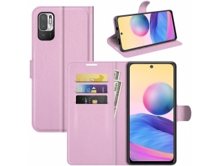 Xiaomi Redmi Note 10 5G Lederhülle Portemonnaie Karten Etui rosa