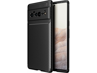 Google Pixel 6 Pro Carbon Design Hülle TPU Case flexibel schwarz