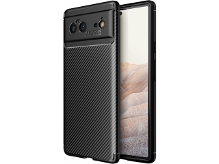 Google Pixel 6 Carbon Design Hülle TPU Case flexibel schwarz