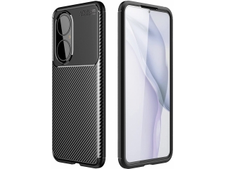 Huawei P50 Carbon Design Hülle TPU Case flexibel schwarz