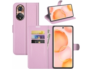 Honor 50 Lederhülle Portemonnaie Karten Etui rosa