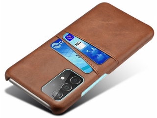 CardCaddy Samsung Galaxy A52 Leder Backcase mit Kartenfächern braun