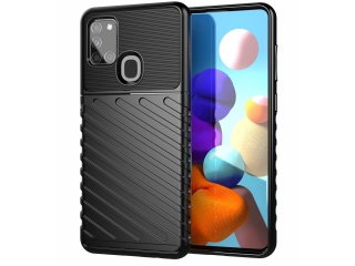 Samsung Galaxy A21s SpaceCase Stripes Impact-Resistant Hülle schwarz